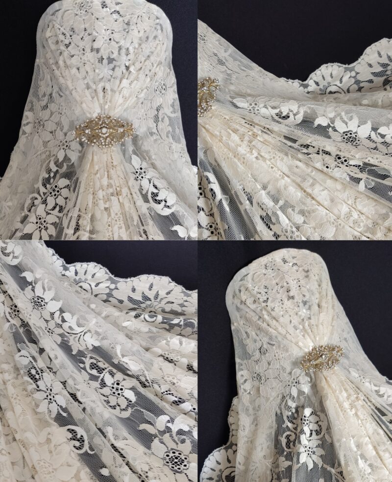 Mantilla, Peineta y Broche con montaje